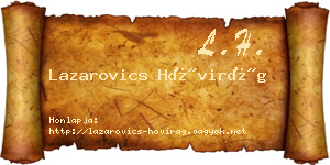 Lazarovics Hóvirág névjegykártya